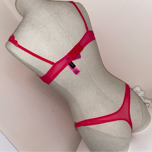 La senza negligé! Coral pink with optional crystal decoration - Picture 5 of 6